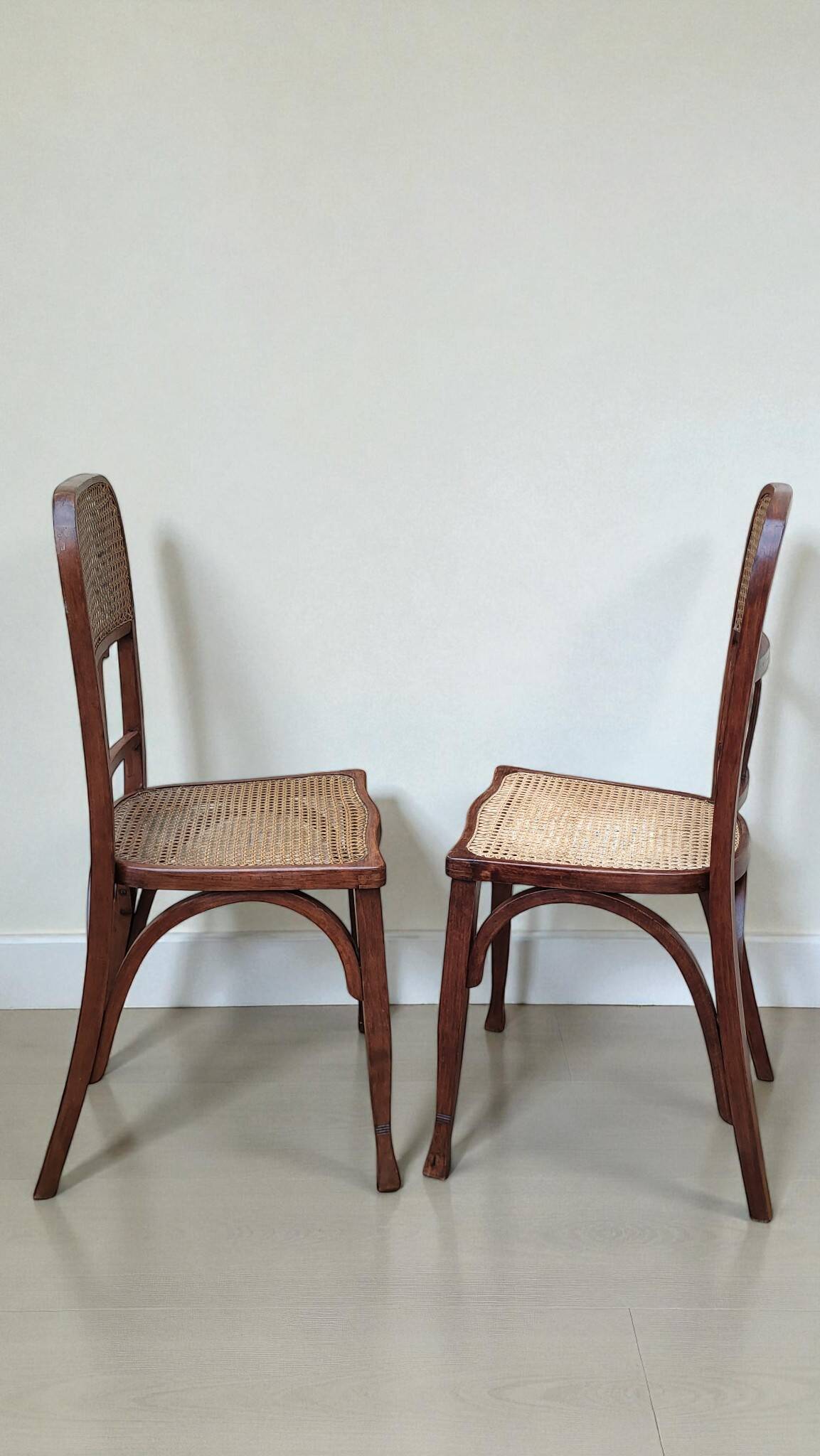 Chaises Art Nouveau en bois courbé