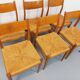 Set of 6 vintage teak Danish rope chairs Gessef Consorzio Sedie Friuli