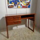 Bureau vintage des années 50 pied traineau teck