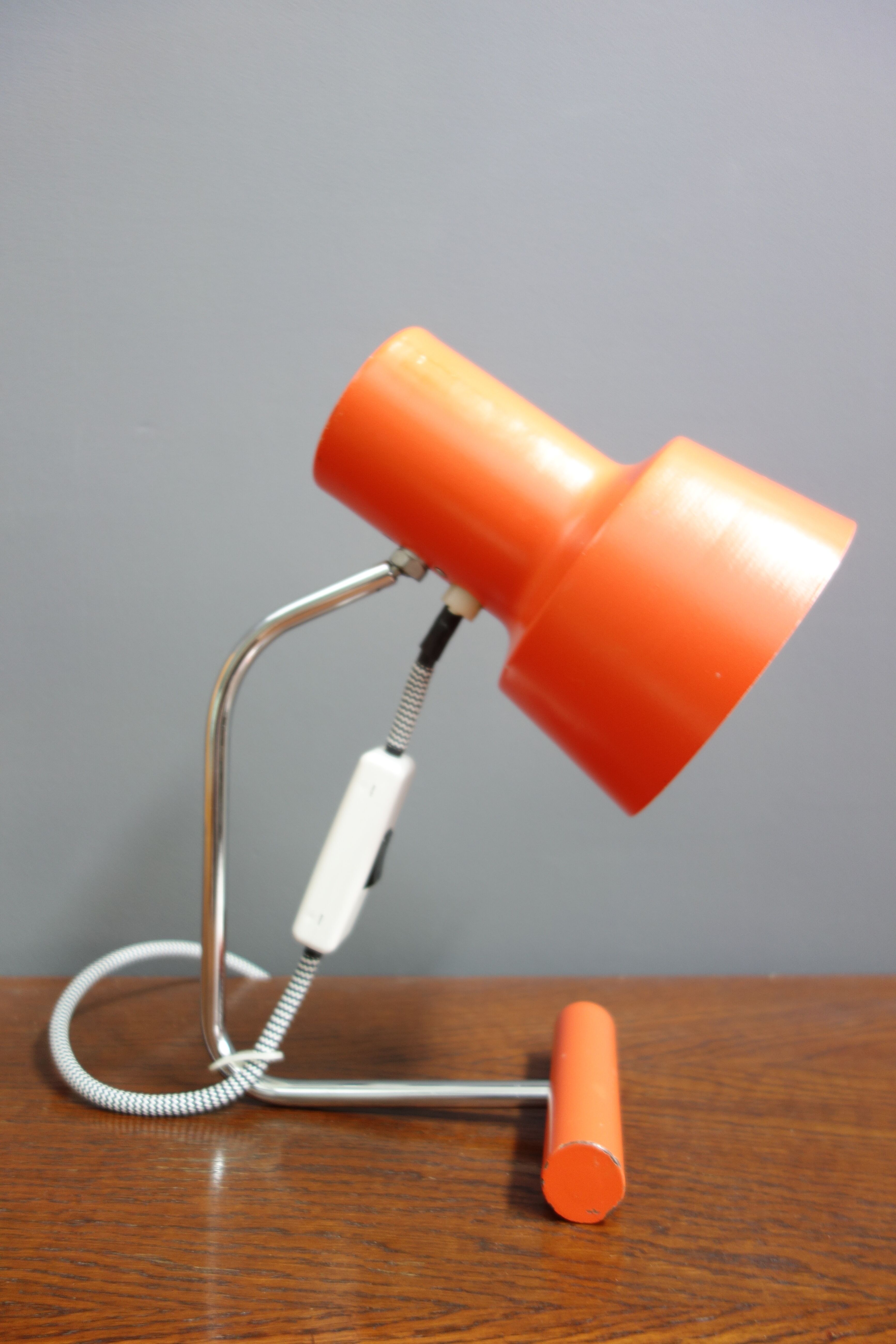 Orange desk lamp by Josef Hurka for Napako 1970