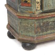 Antique Rustic Farmhouse Folk Art Painted Bridal Cabinet 1842