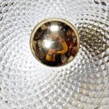 Vintage glass and gold metal globe ceiling light