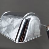 Large Desk Lamp, Chrome, Aluminum and Marble, Modernist Art Deco