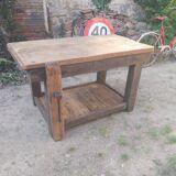 Wooden island table workbench
