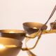 Contemporary 10-light chandelier or pendant light, brass and black lacquer