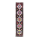 Vintage Pink Geometric Turkish Hand-Knotted Runner 83x375