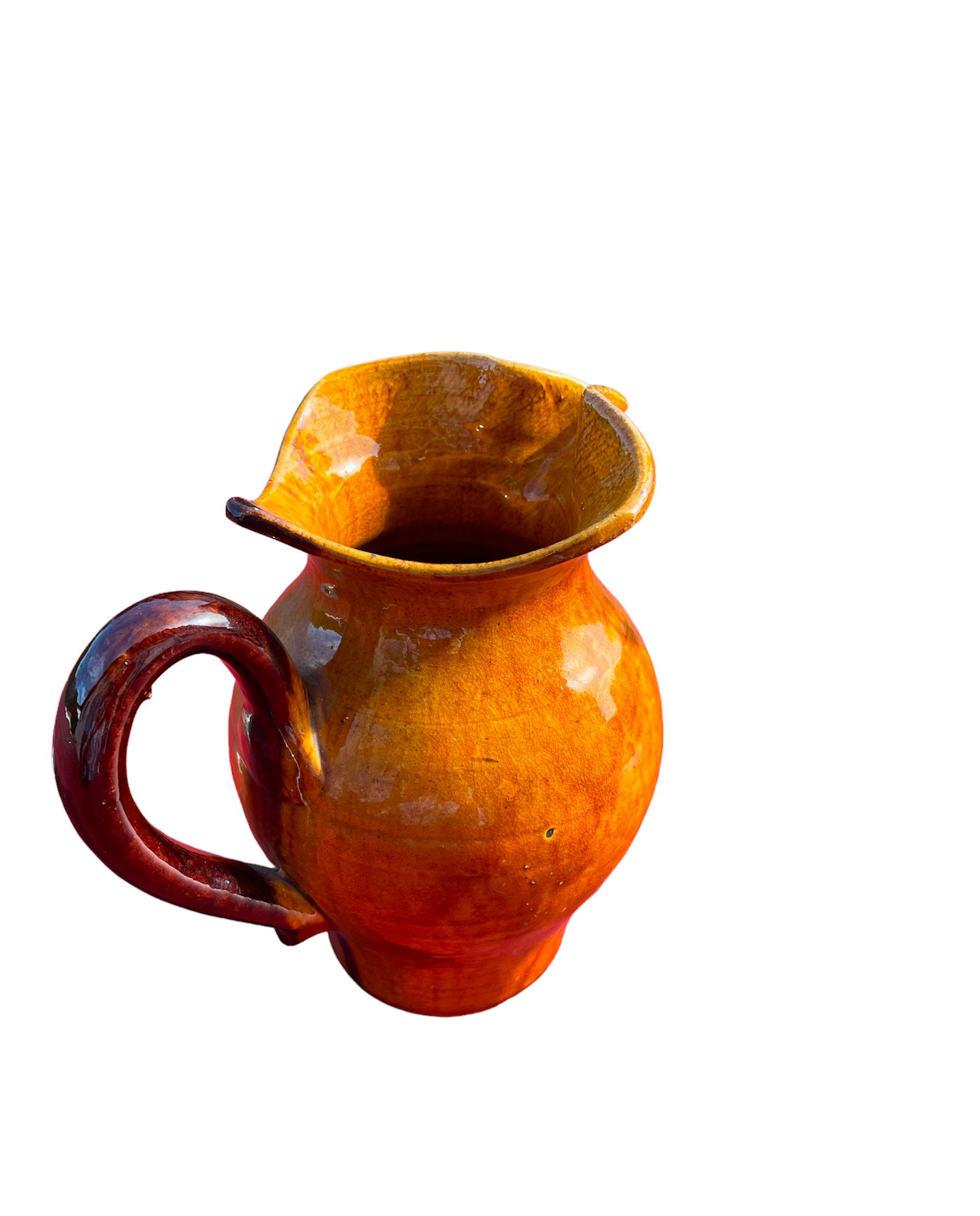 Carafe in ochre and maron sandstone