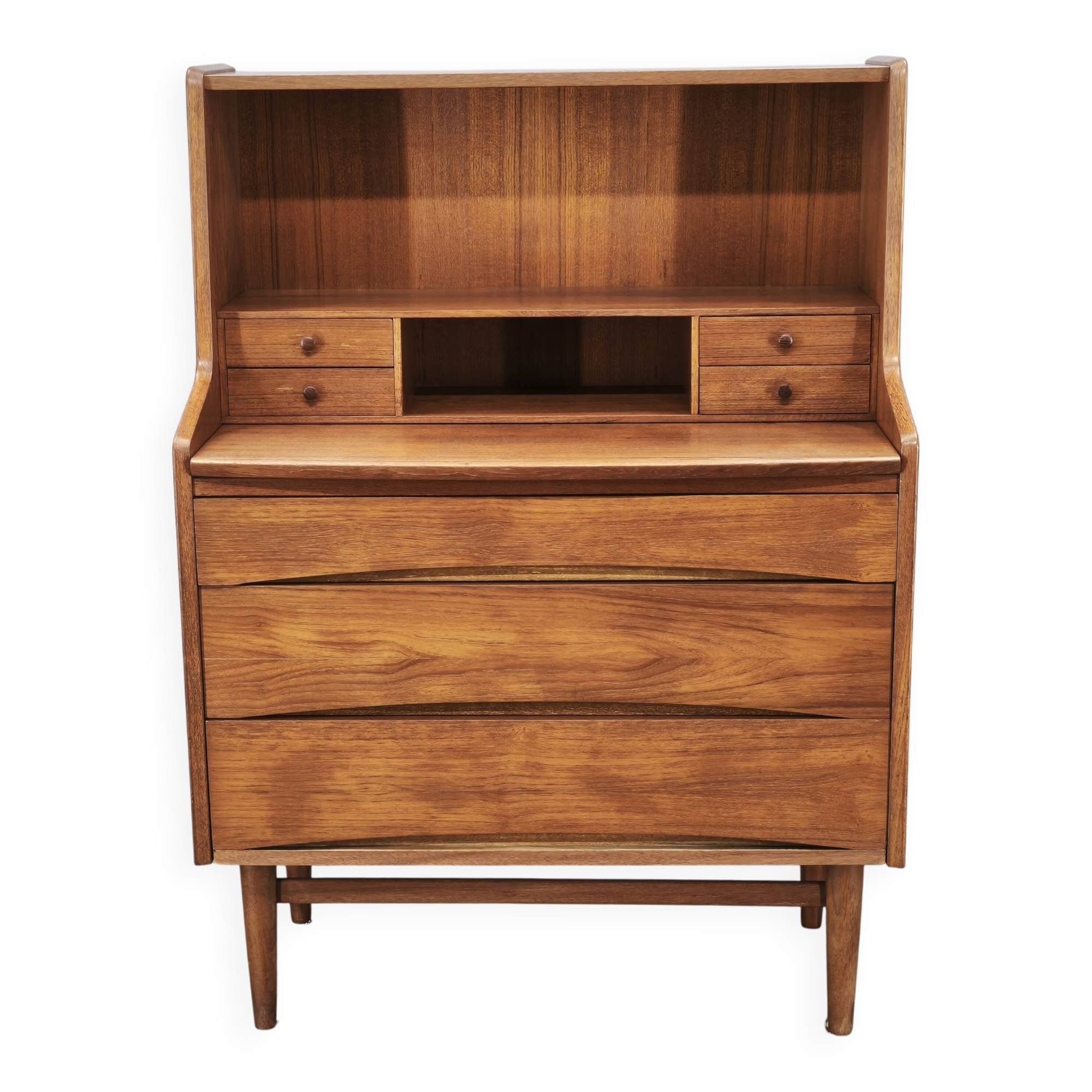Danish Modern Teak Secretary Writing Desk with Drawers, 1960s