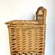 Vintage braided wicker bread hutch