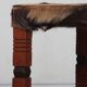 Tabouret en bois massif et peau, travail du XXe siècle
