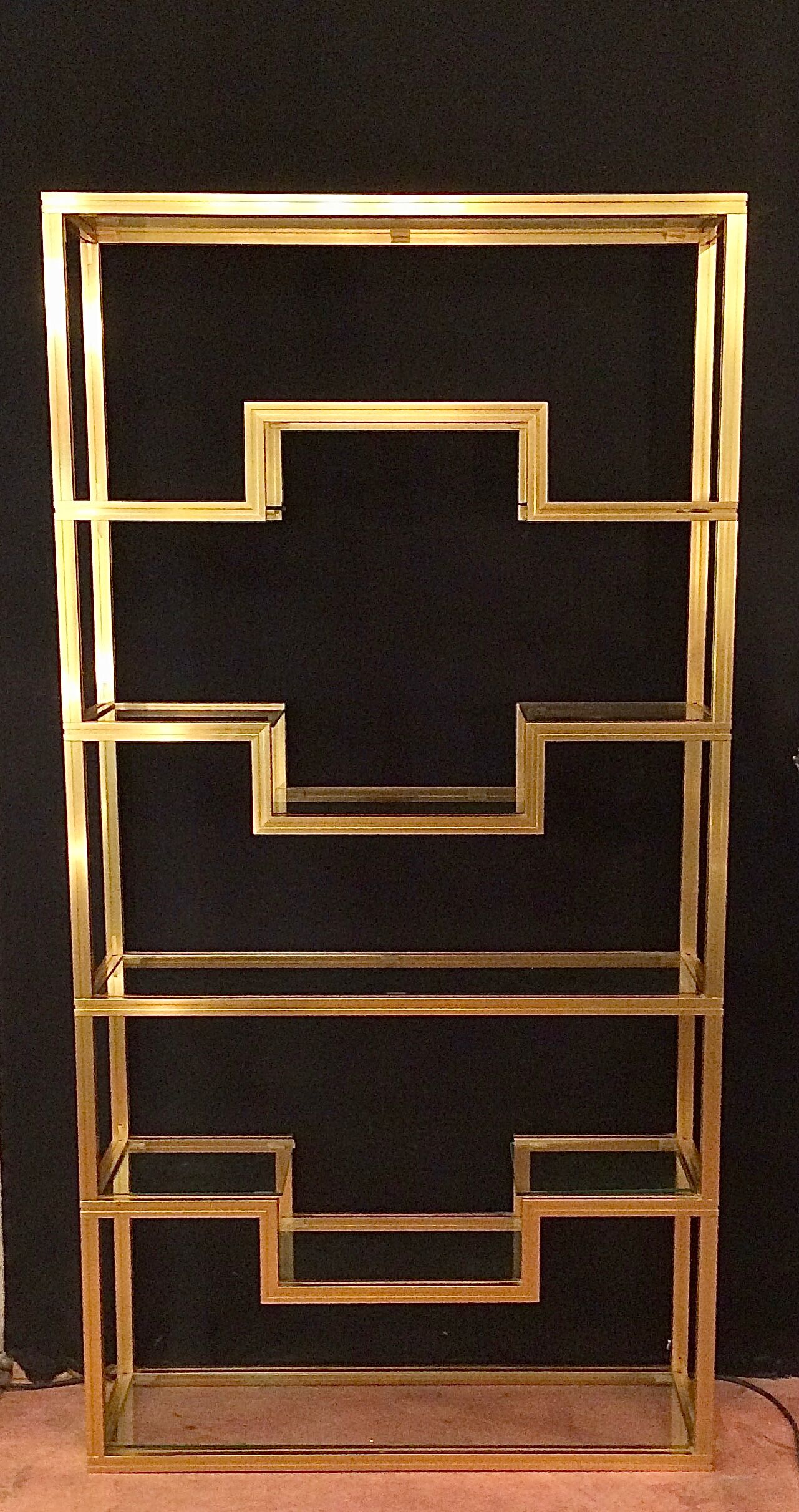 Golden brass floor Pierre Vandel, Paris circa 70