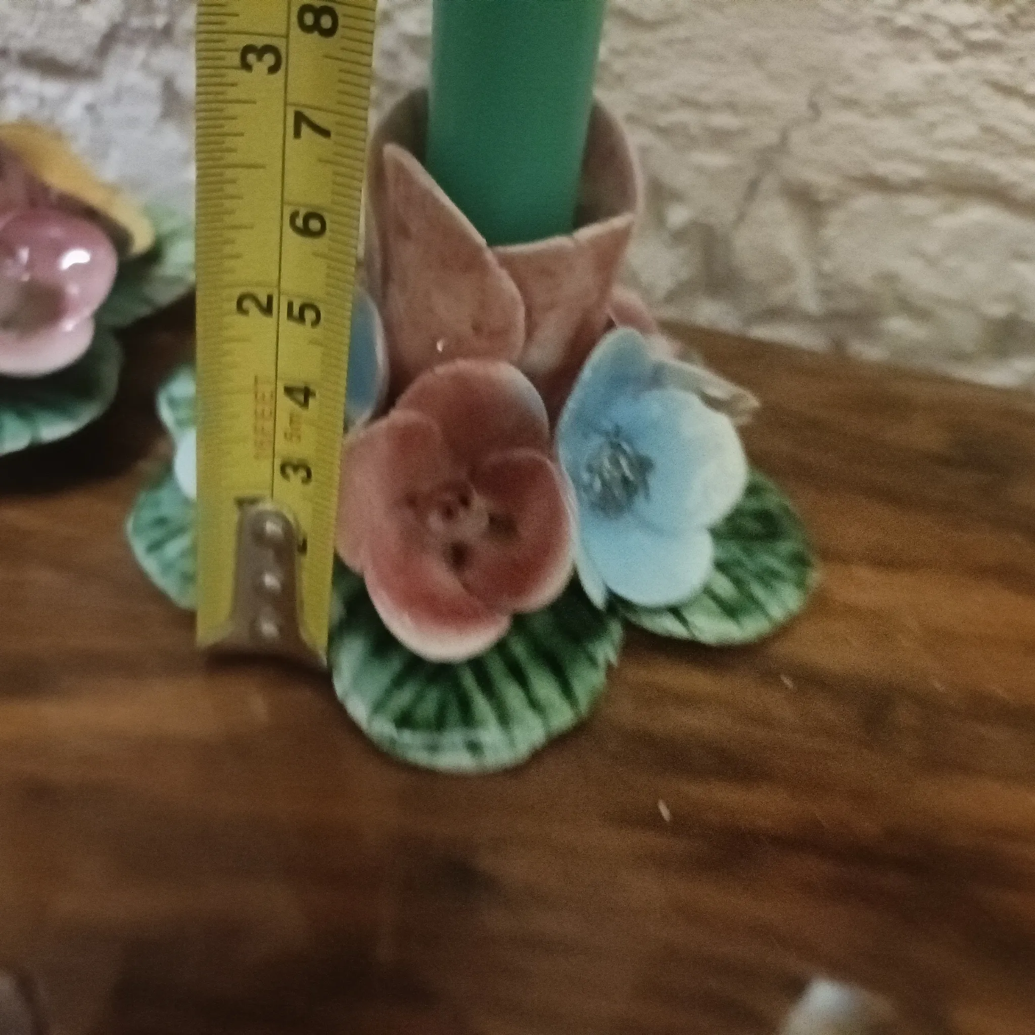 Pair of Italian ceramic candle holders