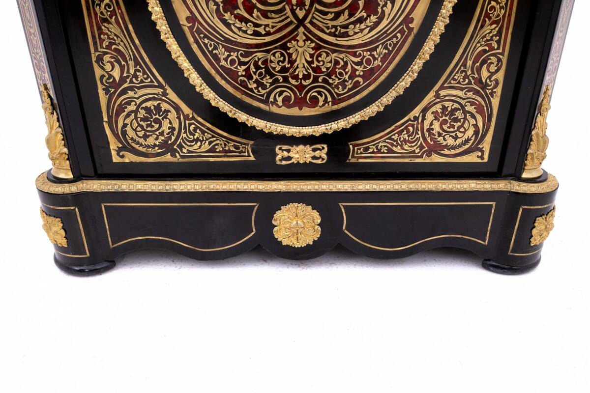 Antique boulle chest of drawers from the mid-19th century, France.