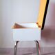 Tabouret coffre en formica bleu 60s