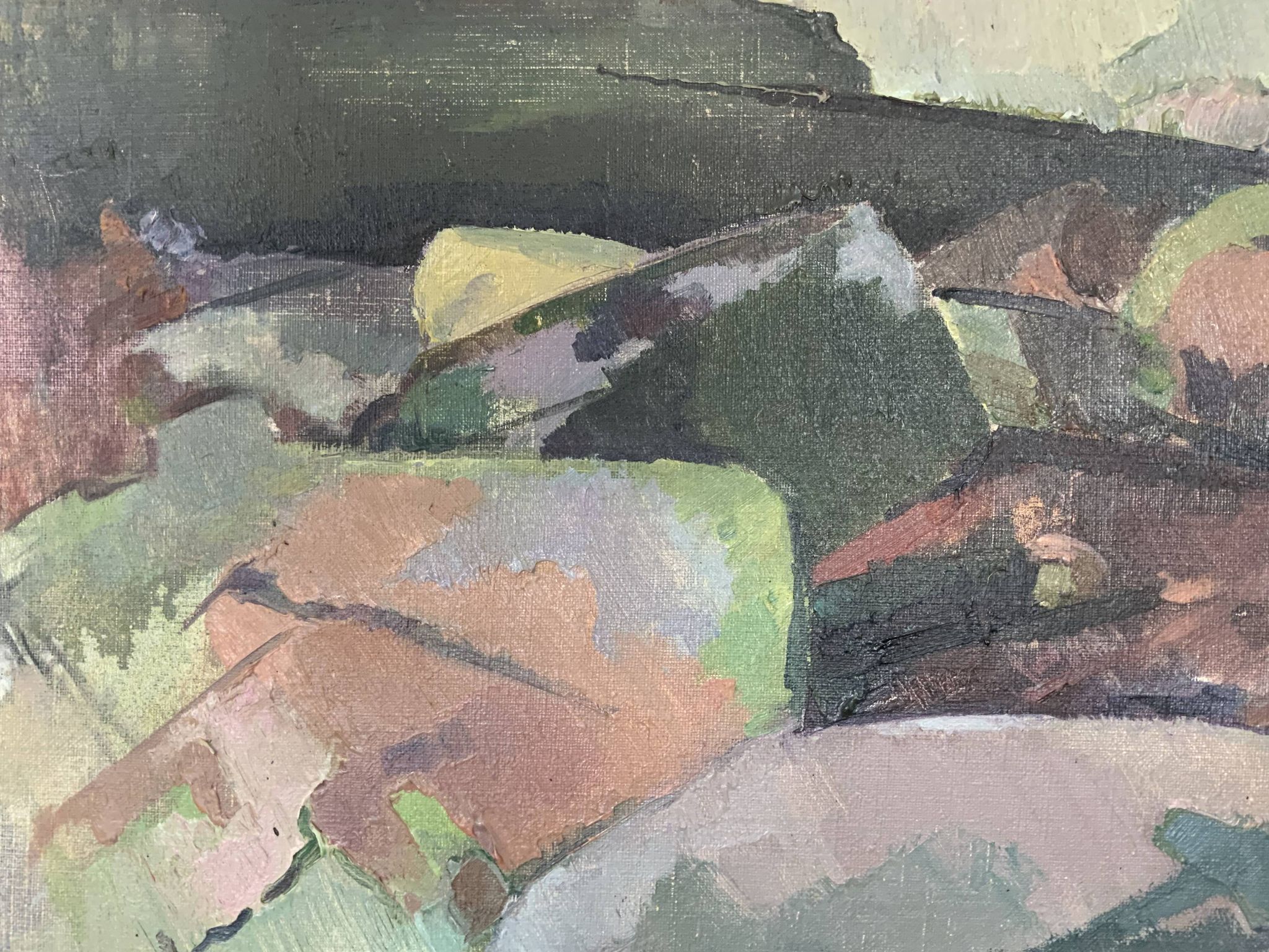Vintage Oil on Canvas signed Modernist Gustav Adolf Johansson 1972