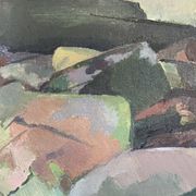 Vintage Oil on Canvas signed Modernist Gustav Adolf Johansson 1972