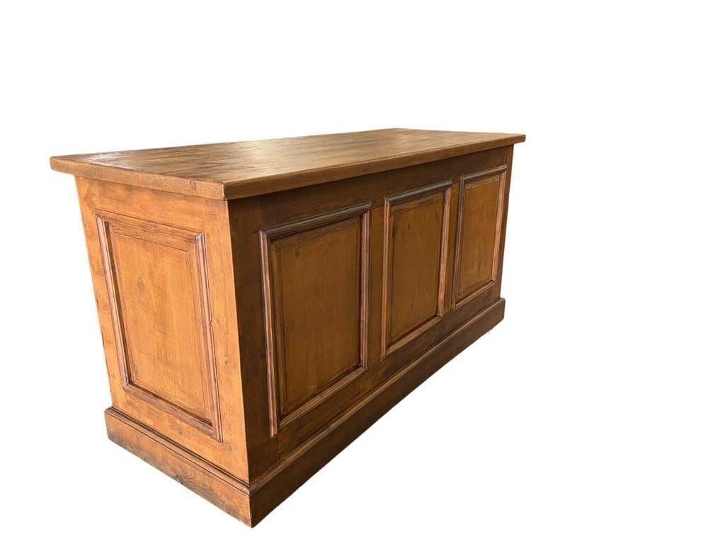 Comptoir de magasin, îlot de cuisine vintage en bois
