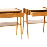 Set of 2 teak bedside tables, Carlström, Sweden, 1960