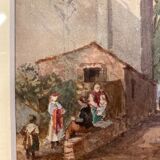 Old painting, landscape of Provence, Hyères, signed, early XX century