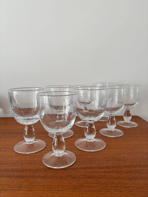 Lot de 8 verres en verre bullé transparent verres à eau ou vin