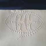 Ancient sheet in hand embroidered mixed-race