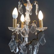 Chandelier, bronze/Baccarat crystal, 3 lights, Louis XV style, Fr, 1900