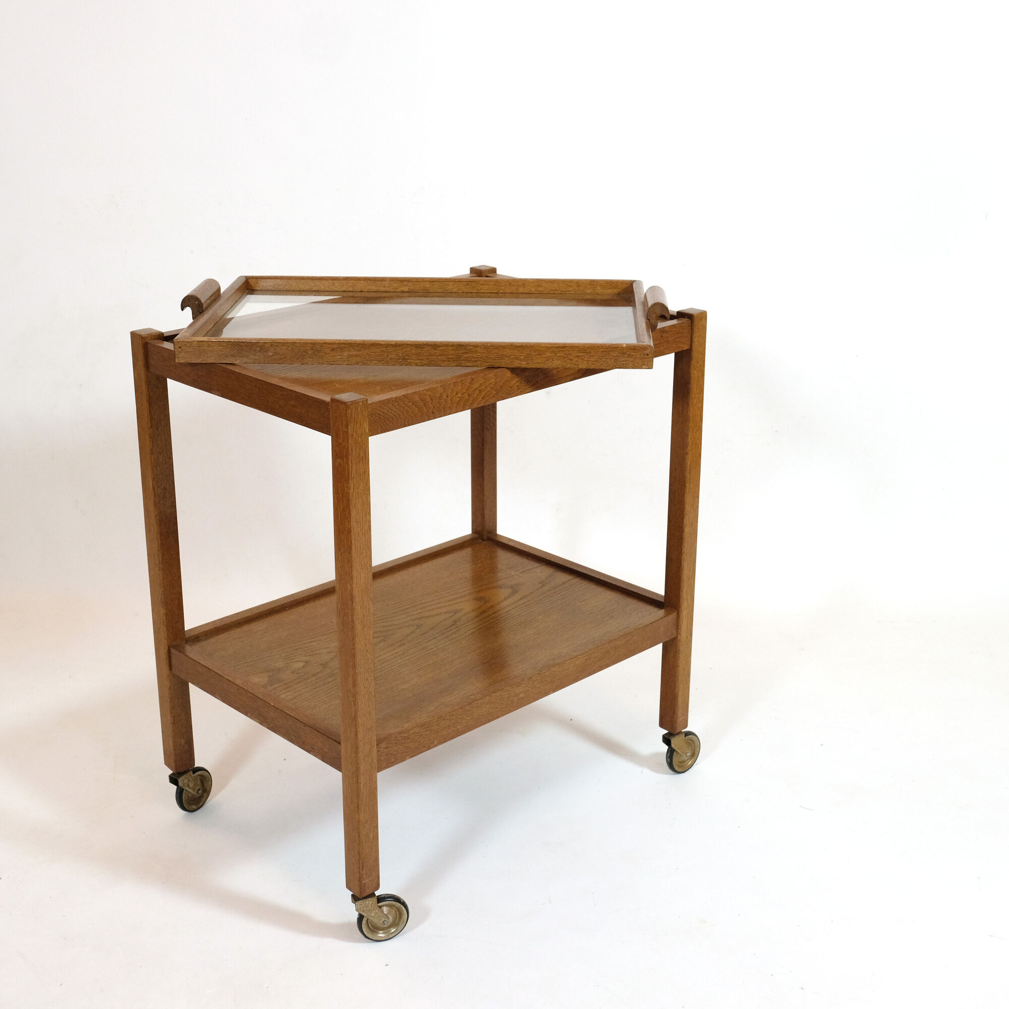 Light wood service and removable top from the 60s and 70s.