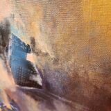 Abstract painting Mixed technique oil on canvas and collage Apocalypse