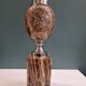Large marble and chrome metal table lamp base from the 70s