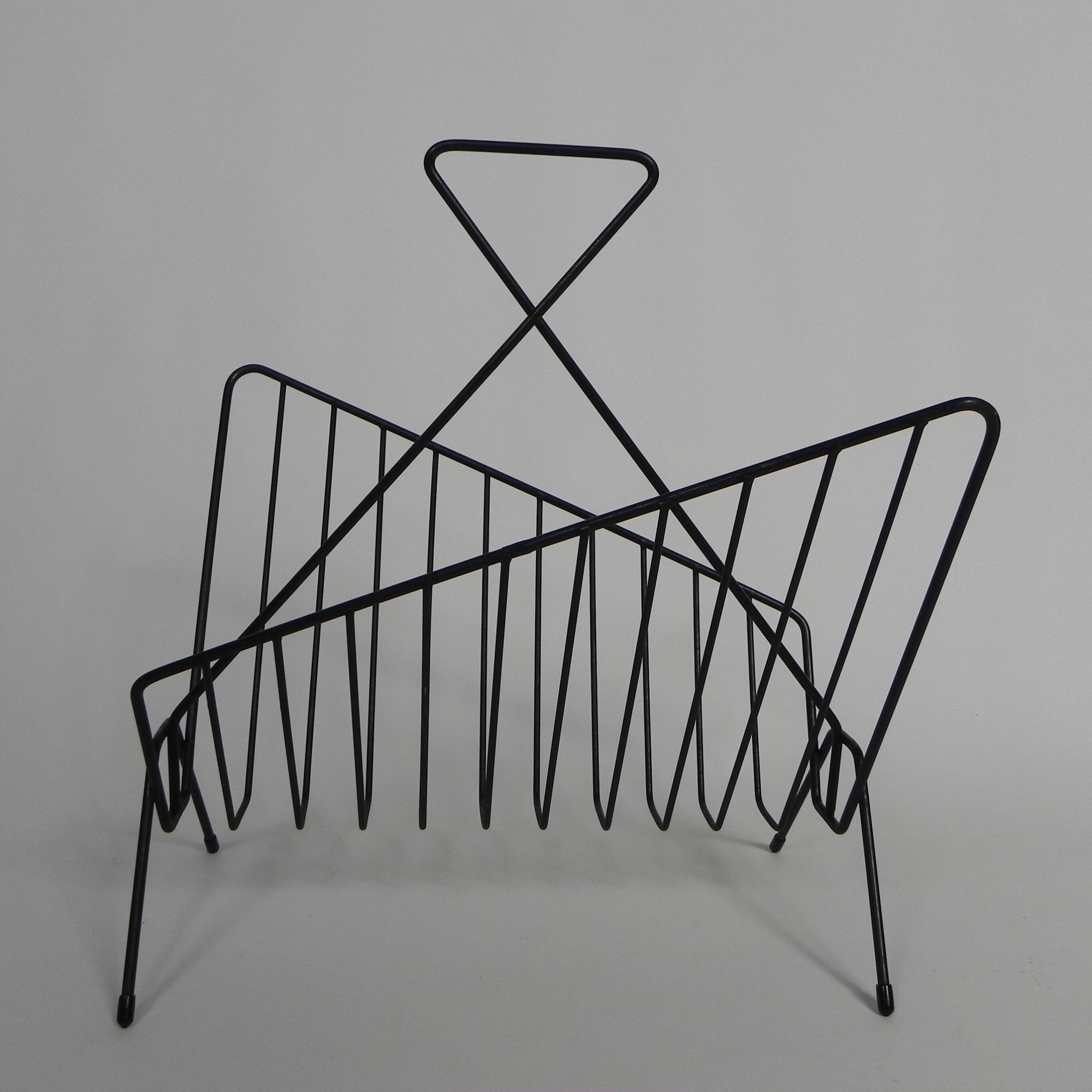 Metal magazine rack, newspaper rack, 1950s