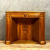Renaissance fireplace in blond walnut circa 1850