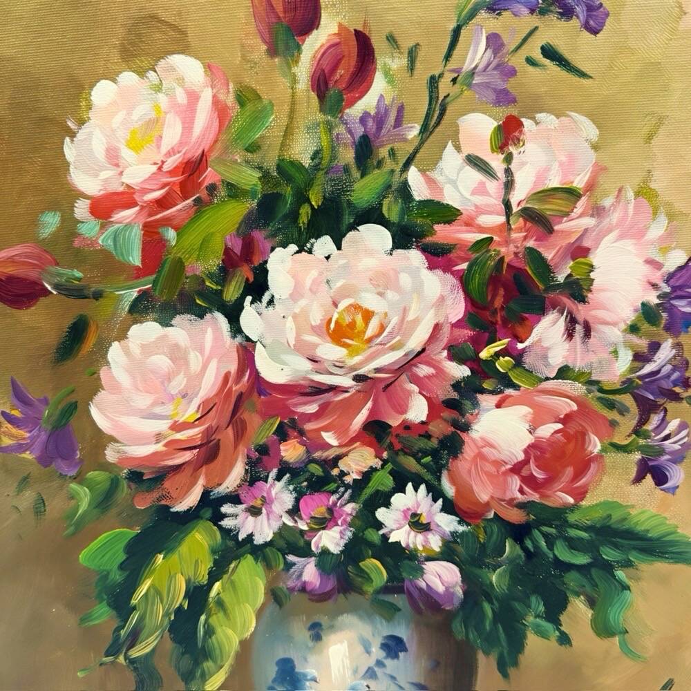 Still Life with Peonies by Peter Kelland