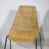 Set of 3 Basket Chairs by Franco Legler, Wicker and Metal, 1960s