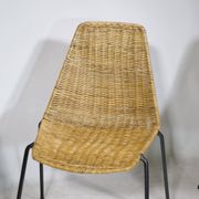 Set of 3 Basket Chairs by Franco Legler, Wicker and Metal, 1960s