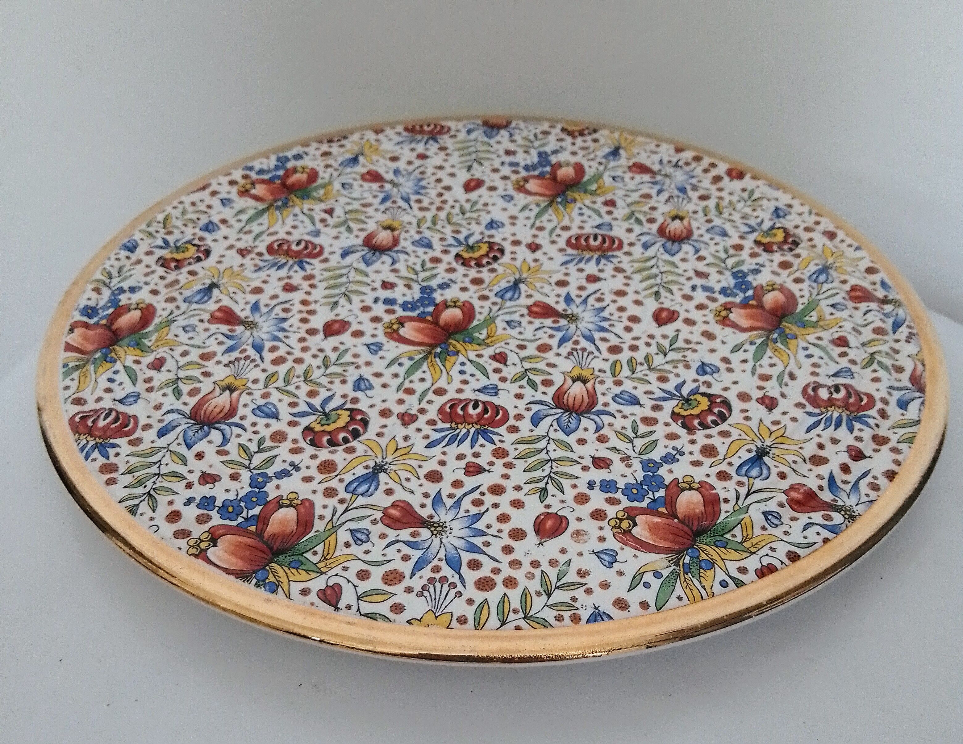 Vintage dish with floral motifs