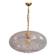 Large vintage glass pendant light, with gold inclusions, 1970.