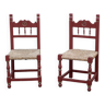 Pair of Renaissance painted straw chairs