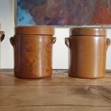 Set of 4 stoneware grease pots