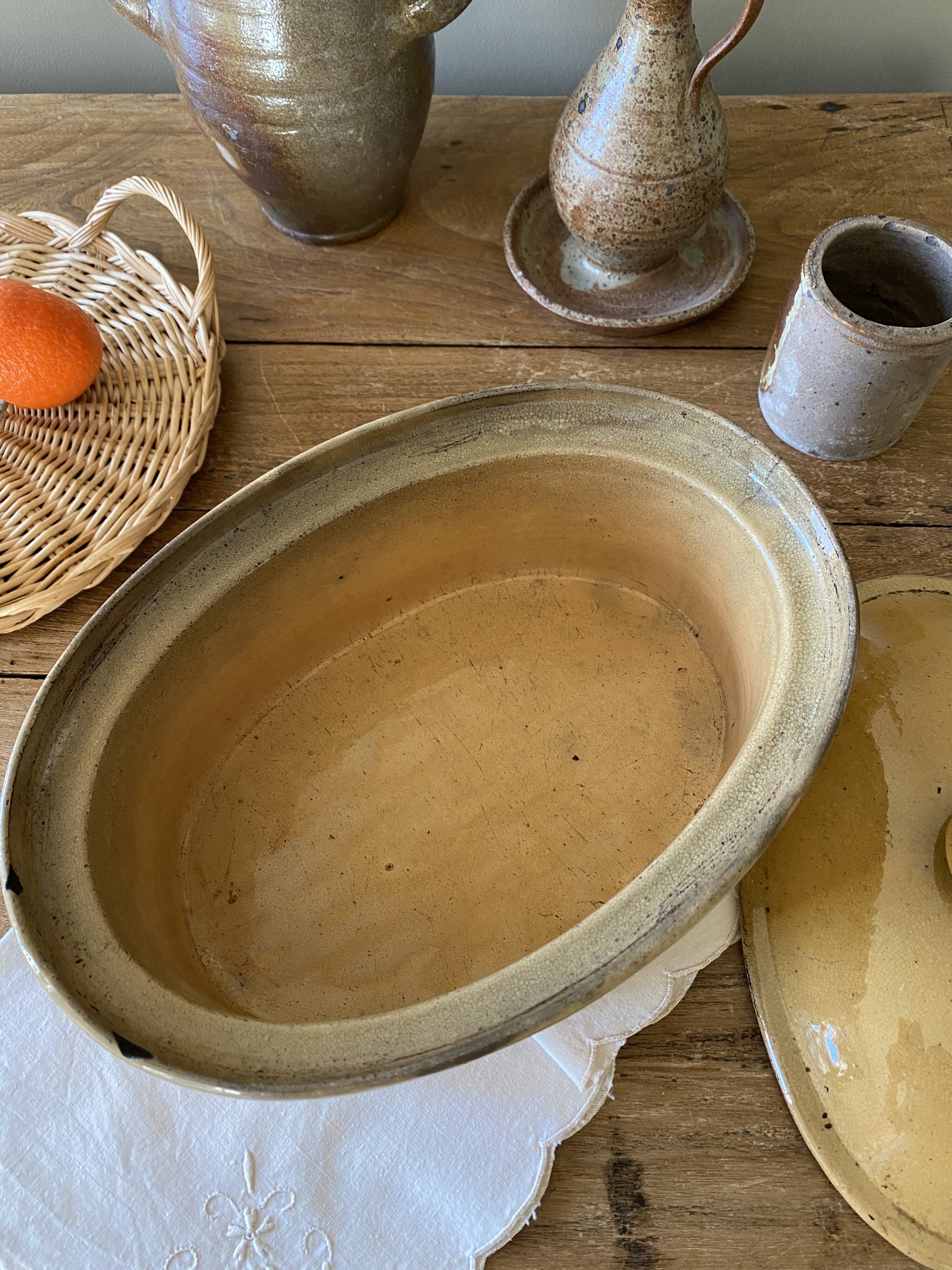 Antique glazed earthenware terrine