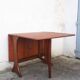 Vintage dining table console desk in teak and exotic wood from the 70s