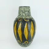 scheurich 1960s 70s VASE jug model 279-38 black and white fat lava abstract decor