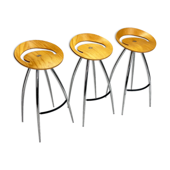 Set of 3 Lyra stools, Italy, 1990s