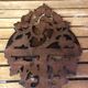 Carved wood wall shelf vintage vine leaves decor #a465