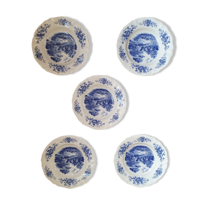 Ensemble de 5 assiettes en porcelaine