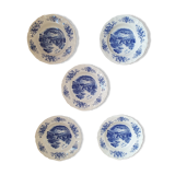 Ensemble de 5 assiettes en porcelaine de Sarreguemines