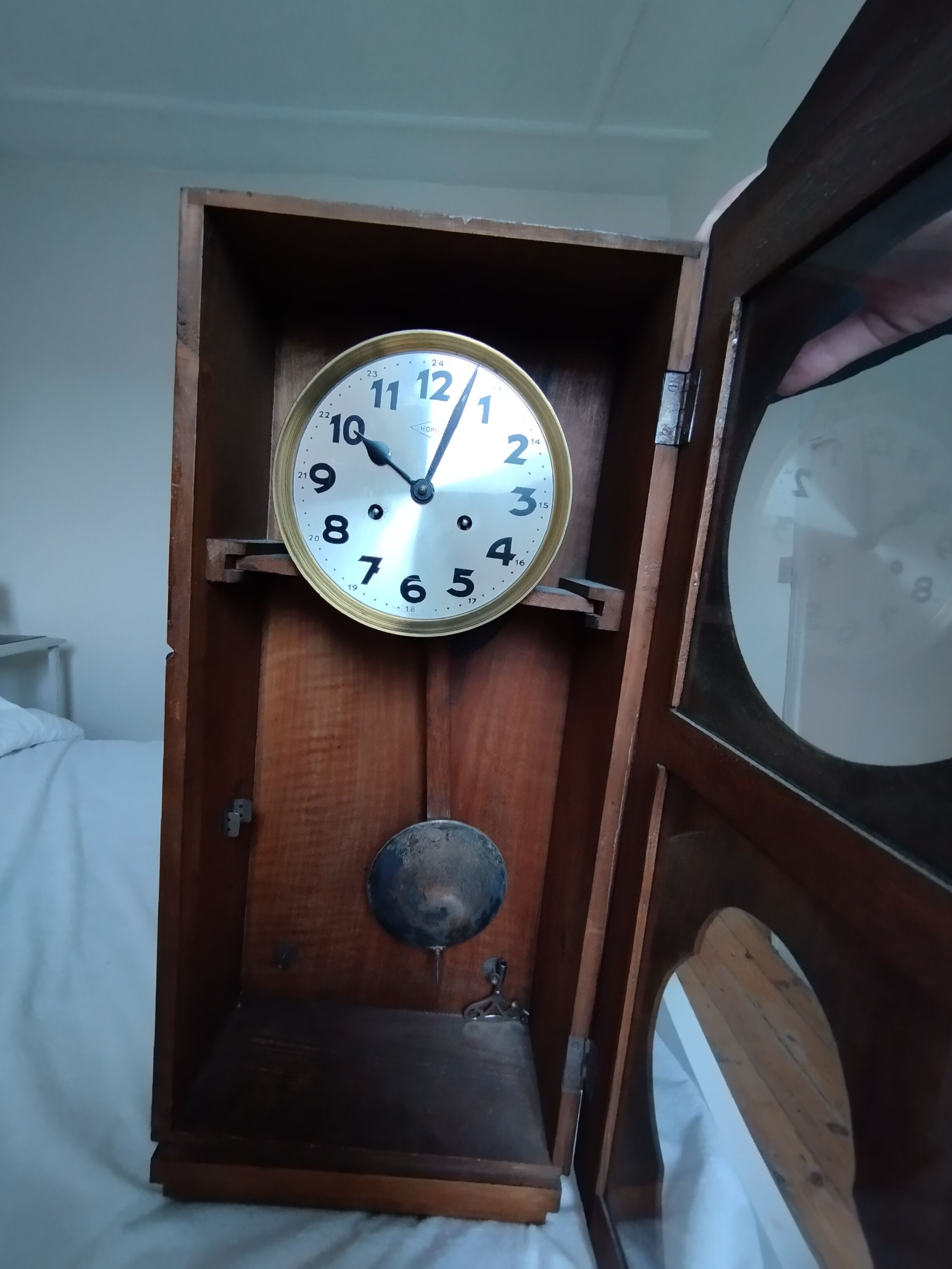 Wooden clock art deco style