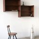 Art deco wall shelf in solid wood