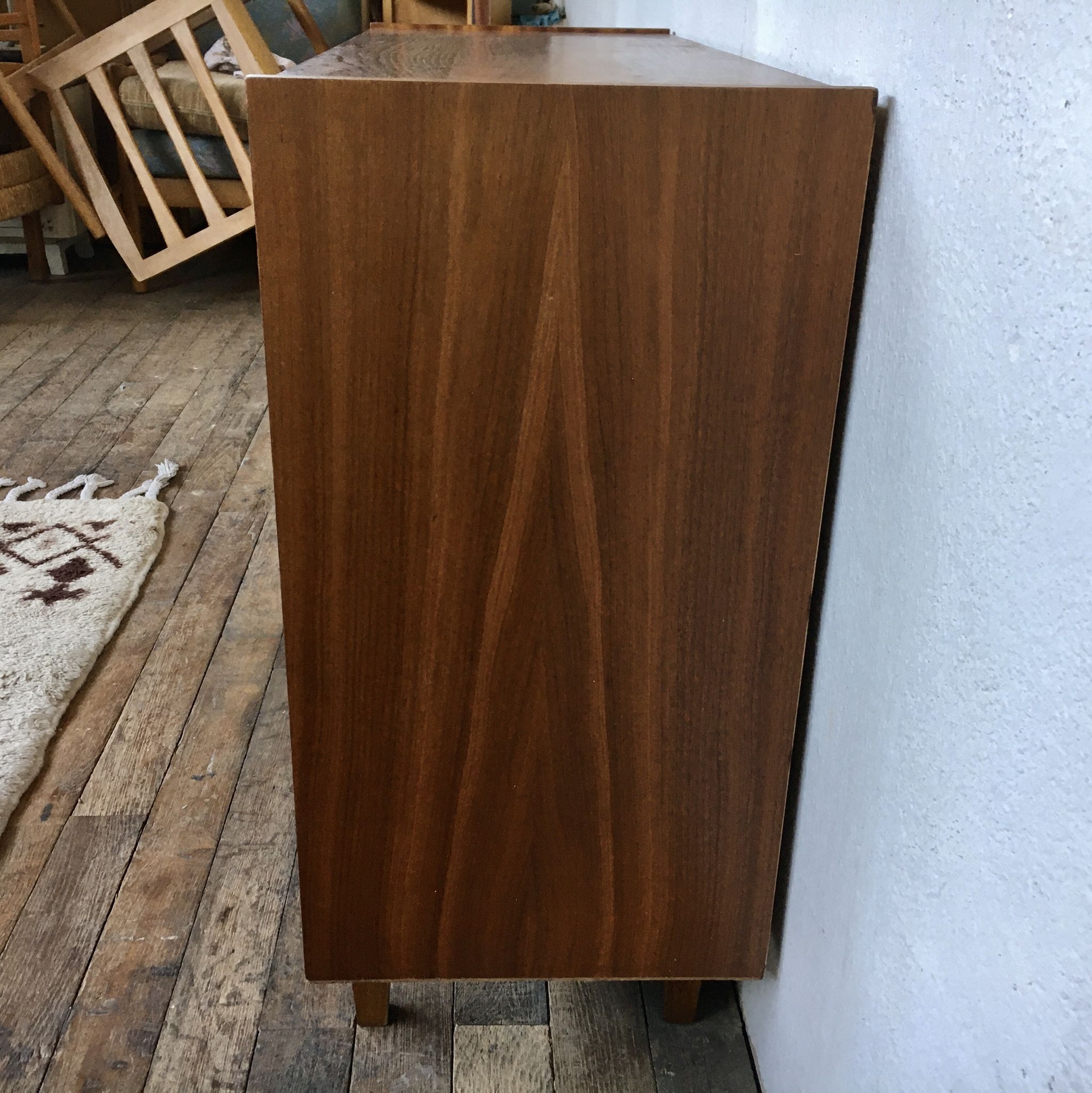 Enfilade bahut buffet vintage pieds compas 2 portes battantes 2 tiroirs