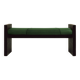 Maërl bench, sepia model, ebonized chestnut and green leather