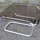Coffee table in chrome metal and smoked glass 70's